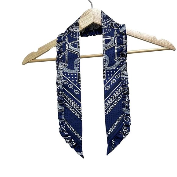 Auth HERMES Twilly H852978S 01 Marine Fonce (Navy) Black White - Scarf - Picture 1 of 7
